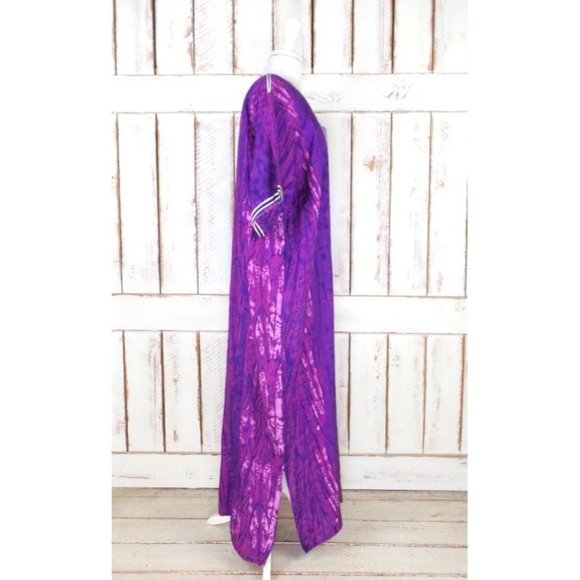 Vintage purple tie dye Dashiki festival caftan maxi dress/ Indian print tribal p - Picture 3 of 4